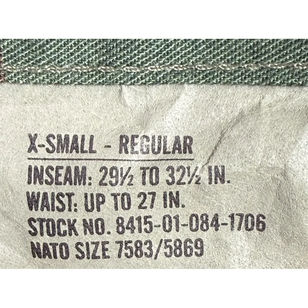 Woodland Camo Military Cargo Pants Regular Fit Button Closure Size XS Reg